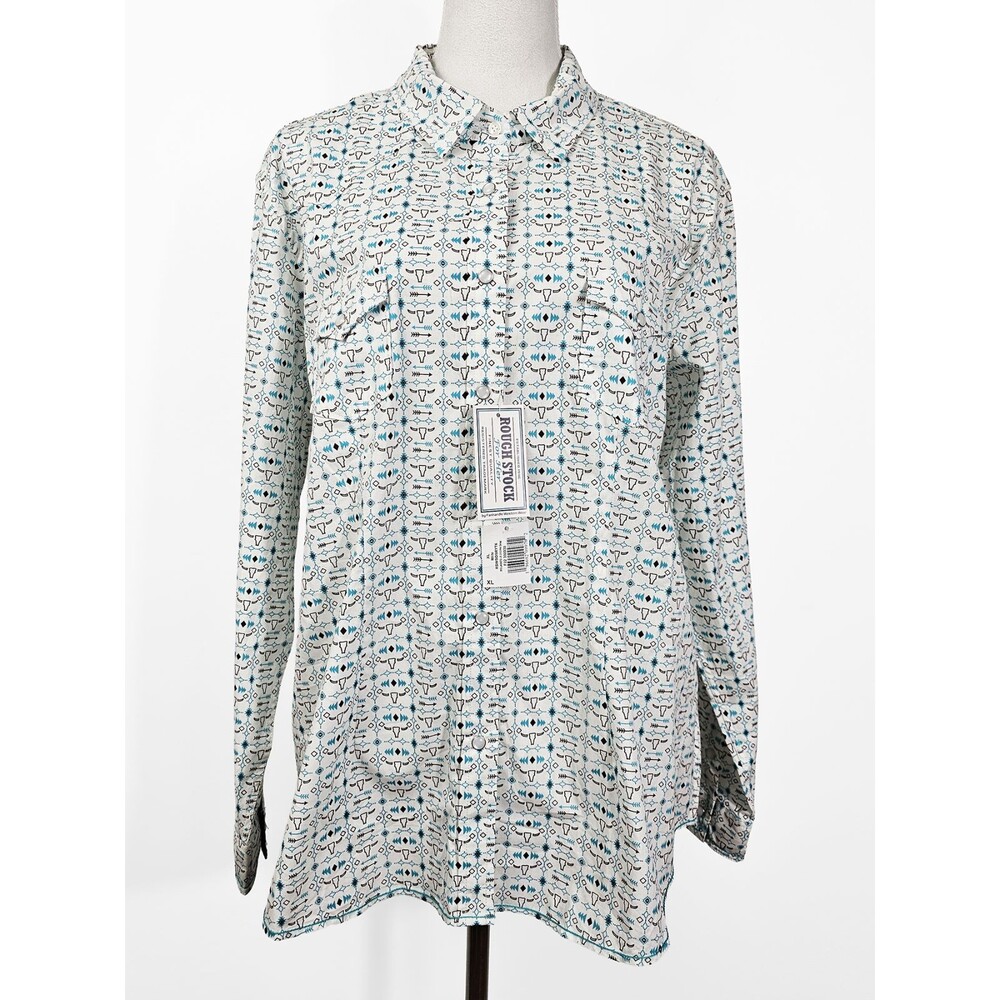 Panhandle Rough Stock XL Women's Bullhorn Arrow Western Button Down Shirt